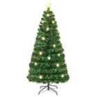 Costway 5/6FT Fiber Optic Artificial Christmas Tree with 21 Star LED Lights-5FT