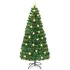 Costway 5/6FT Fiber Optic Artificial Christmas Tree with 21 Star LED Lights-6FT
