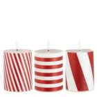 Luca Lighting Candle LED Stripes Red Warm White 3 Assorted Battery Operated With Timer