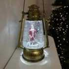 Samuel Alexander 24Cm Christmas Water Spinner Antique Gold Effect Hurricane Lantern Style With Santa Scene