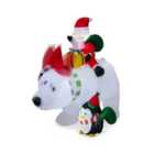 Costway 210 cm LED Lighted Xmas Inflatable Polar Bear with Shaking Head
