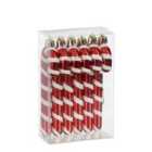Mica Decorations Ornament Candy Cane Red 6 Pieces