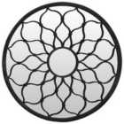 vidaXL Mirror Black 60x3 cm Iron Round for Indoor Use