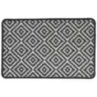 Tufted Grey Diamond Geo Washable Doormat - 50 x 75cm