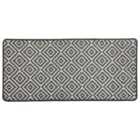Tufted Grey Diamond Geo Washable Runner - 57 x 120cm