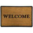 Welcome Stencilled Coir Rubber Tray Doormat - 40 x 60cm