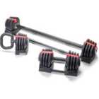 Strongology ELEMENT SET Home Fitness Black/Red Adjustable Smart Barbell/Dumbbell/Kettlebell from 2kg up to 19kg Training Weights