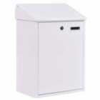 Costway Steel Lockable Postbox Locking Home Letter Post Box Wall Mounted-White