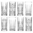 RCR Crystal 8 Piece Mixology Highball Glasses Set - 370ml - Pack of 2