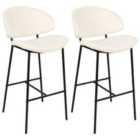 Beliani Set Of 2 Bar Chairs Kiana Orange