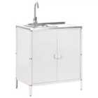 Beliani Outdoor Kitchen Cabinet With Sink Vilama White
