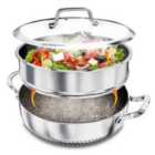 INTIGNIS Multi-Functional Casserole Dish with lid & Steamer 5.5 L