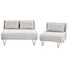 Beliani Fabric Sofa Set Light Grey Vestfold