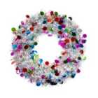 Three Kings X-bling ! Silver Bauble Wreath - 45Cm
