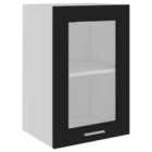 vidaXL Hanging Glass Cabinet Black 40X31X60cm Engineered Wood