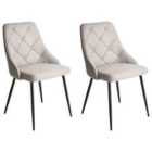 Beliani Set Of 2 Dining Chairs Valerie Faux Leather White
