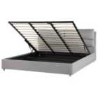 Beliani Ottoman Bed Velvet Batilly 180 X 200 Cm Eu Super King Light Grey