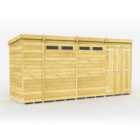 DIY Sheds 15 x 4 Security Pent Shed Double Door