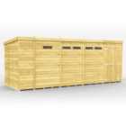 DIY Sheds 17 x 7 Security Pent Shed Double Door