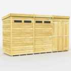 DIY Sheds 12 x 4 Security Pent Shed Double Door