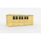 DIY Sheds 19 x 4 Pent Shed Double Door