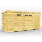 DIY Sheds 13 x 7 Security Pent Shed Double Door