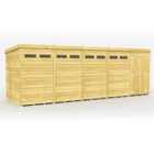 DIY Sheds 20 x 7 Security Pent Shed Double Door