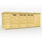 DIY Sheds 17 x 4 Security Pent Shed Double Door