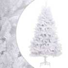 vidaXL Artificial Hinged Christmas Tree with Stand White 210 cm
