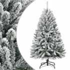 vidaXL Artificial Hinged Christmas Tree with Flocked Snow 120 cm