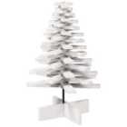 vidaXL Wooden Christmas Tree for Decoration White 80 cm Solid Wood Pine (858202)