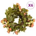 vidaXL Christmas Flower Garlands 6 pcs Sunset Red 215 cm