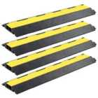 Vidaxl Cable Protector Ramps 4 Pcs 2 Channels Rubber 101.5 Cm