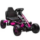 AIYAPLAY Pedal Go Kart with Automatic Clutch, for Ages 3-6 Years, Pink