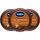 Vaseline Jelly Intensive Care Cocoa Radiant Moisture Rich Body Butter 250ml, 3Pack