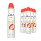 Dove Advanced Care Go Fresh AntiPerspirant Spray Peach & White Blossom, 6x200ml