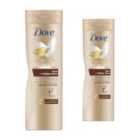 Dove Visible Glow Self-Tan Lotion Nourishing Care For Medium-Dark Skin, 2x400ml
