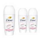 Dove Powder Soft Roll On Anti-Perspirant w/ 48H Long Lasting Fragrance 50ml, 3pk
