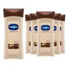 Vaseline Body Gel Oil Intensive Care Cocoa Radiant Pure Cocoa Butter 200ml, 6Pack