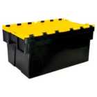 Barton 56L Attlid Container 600X400X310mm Complete With Yellow Lid (Pack of 2)