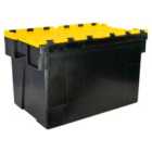 Barton 77L Attlid Container 600X400X400mm Complete With Yellow Lid (Pack of 2)