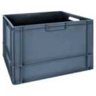 Barton 76Litre Euro Container Grey 600X400X400mm Pack Of 2