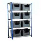 Barton Eco-Rax 1800X1200X450mm Eco-rax Shelvgbay Complete With 8 X 50L S/B Containers
