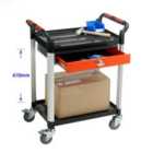 Barton Plastic Tray Trolley(standard)complete With 2 Shelves,750X460X940mm
