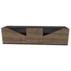 Decorotika Carson Tv Stand Tv Cabinet With Three Dropdown Cabinets Antracite Wenge