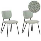 Beliani Set Of 2 Bar Chairs Amaya Teal