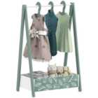 AIYAPLAY Baby Clothing Rack with Hangers, Shelf, Kids Clothes Rail, Green