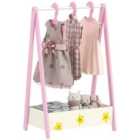 AIYAPLAY Baby Clothing Rack with Hangers, Shelf, Kids Clothes Rail, Pink