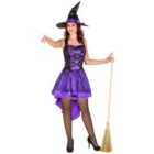 tectake Women's purple witch's costume , M
