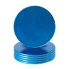 Argon Tableware Metallic Coasters - 10Cm - Blue - Pack Of 6